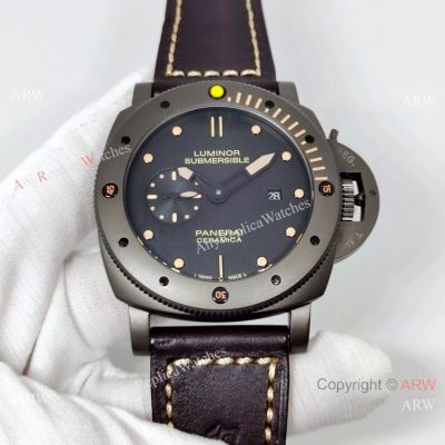 Panerai PAM508 Luminor Submersible Watch 47mm Coffee Brown case